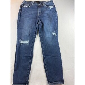 Judy Blue Boyfriend Fit Distressed‎ Jeans Denim Size 15/32 Medium Wash